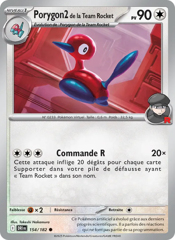 Carte Pokémon Porygon2 de la Team Rocket de l'extension Rivalités Destinées