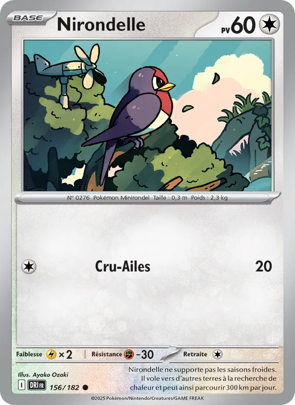Carte Pokémon Nirondelle de l'extension Rivalités Destinées