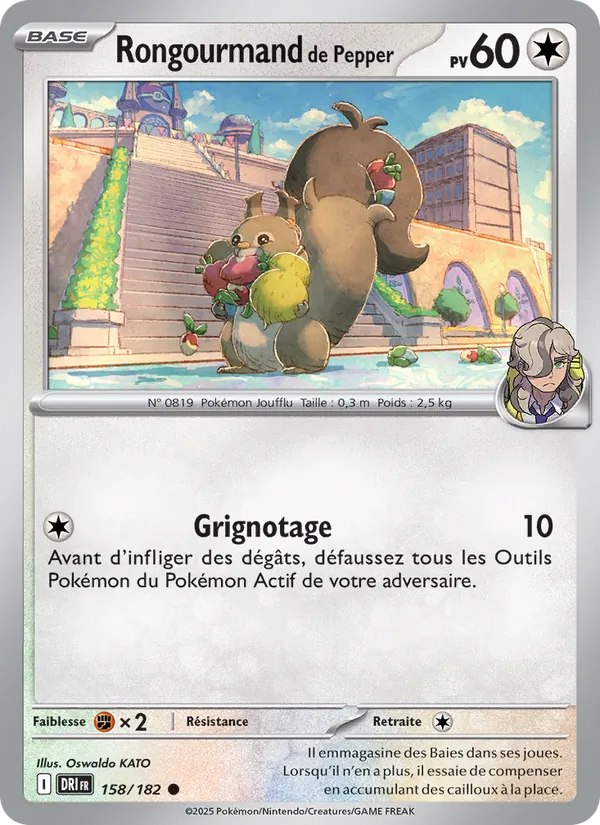 Carte Pokémon Rongourmand de Pepper de l'extension Rivalités Destinées