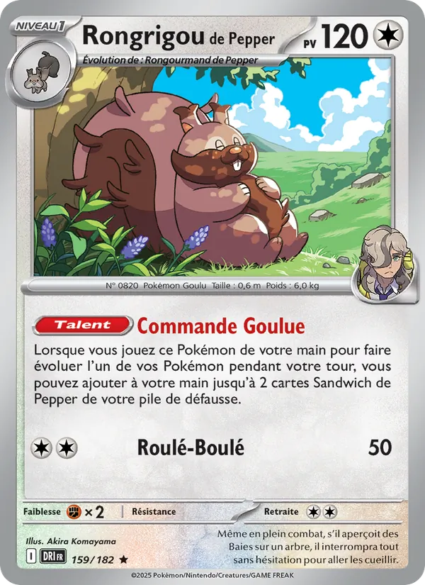 Carte Pokémon Rongrigou de Pepper de l'extension Rivalités Destinées