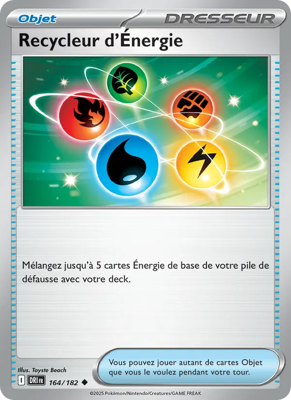 Carte Pokémon Recycleur d'Énergie de l'extension Rivalités Destinées
