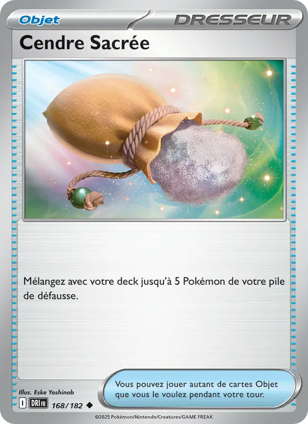Carte Pokémon Cendre Sacrée de l'extension Rivalités Destinées