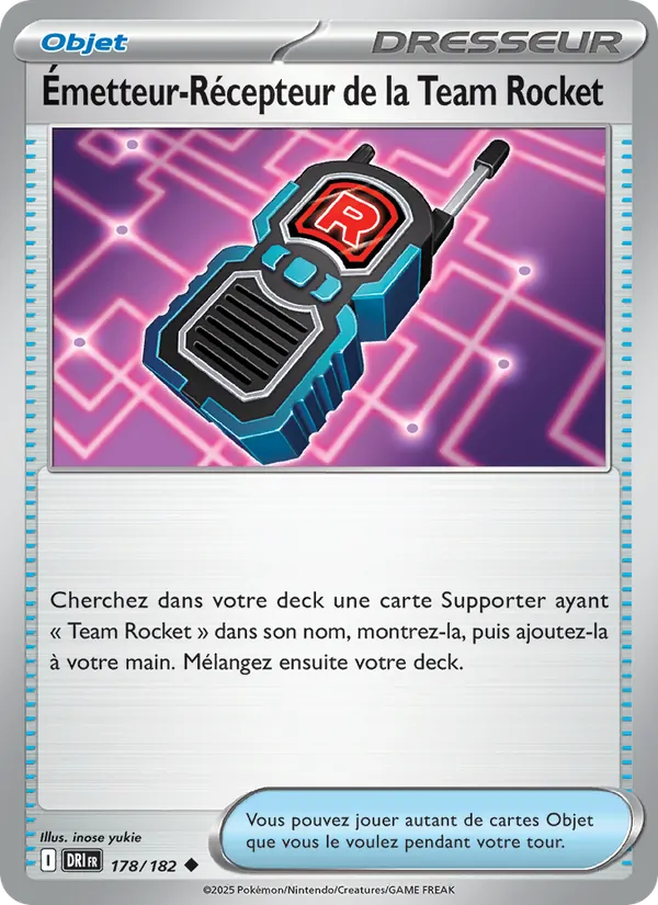 Carte Pokémon Émetteur-Récepteur de la Team Rocket de l'extension Rivalités Destinées