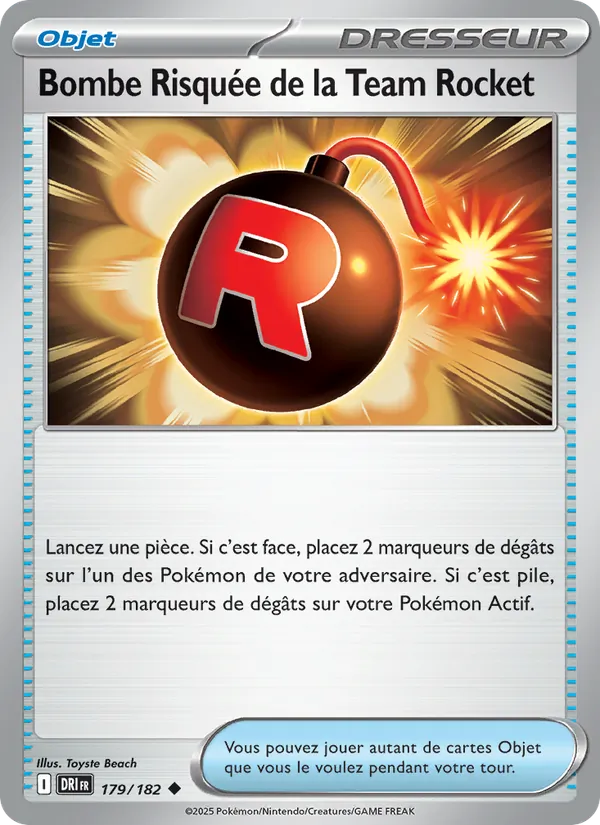 Carte Pokémon Bombe Risquée de la Team Rocket de l'extension Rivalités Destinées