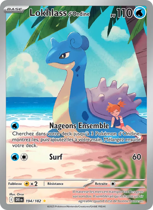 Carte Pokémon Lokhlass d'Ondine de l'extension Rivalités Destinées