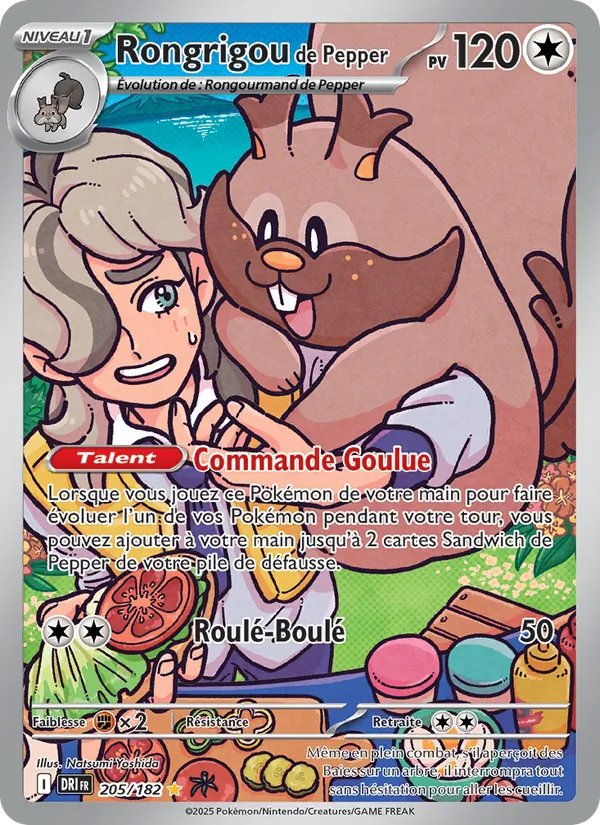 Carte Pokémon Rongrigou de Pepper de l'extension Rivalités Destinées