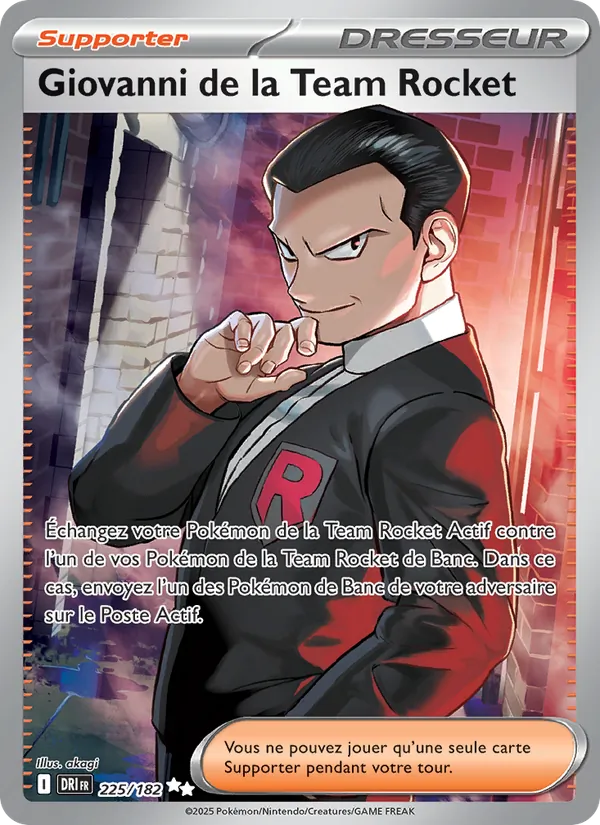 Carte Pokémon Giovanni de la Team Rocket de l'extension Rivalités Destinées