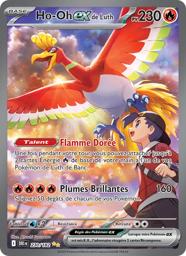 Carte Pokémon Ho-Oh-ex de Luth de l'extension Rivalités Destinées
