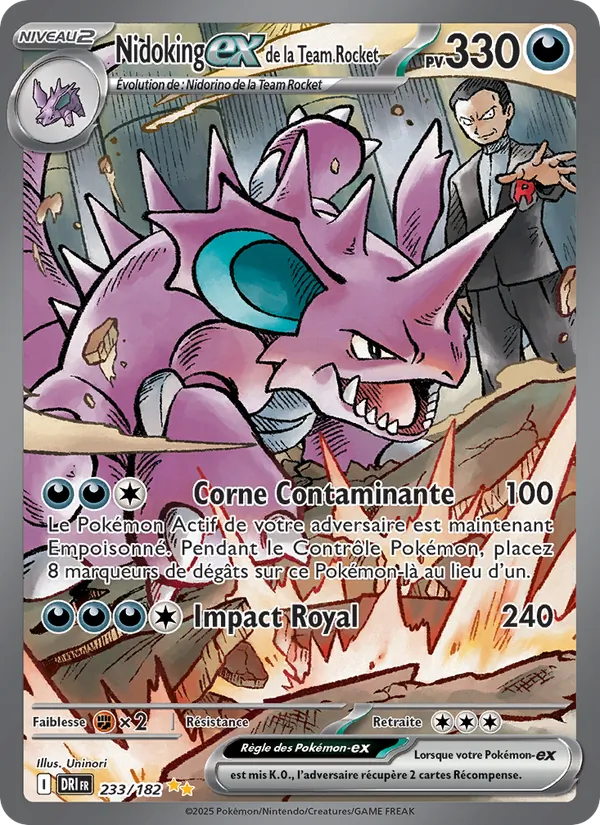 Carte Pokémon Nidoking-ex de la Team Rocket de l'extension Rivalités Destinées