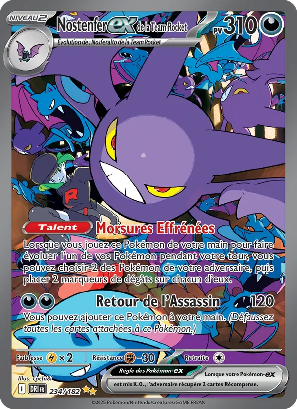 Carte Pokémon Nostenfer-ex de la Team Rocket de l'extension Rivalités Destinées