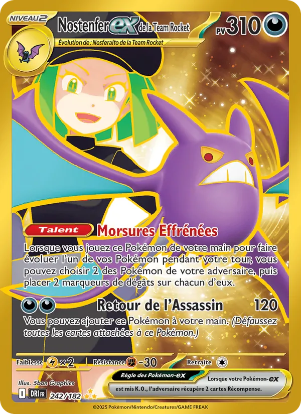 Carte Pokémon Nostenfer-ex de la Team Rocket de l'extension Rivalités Destinées