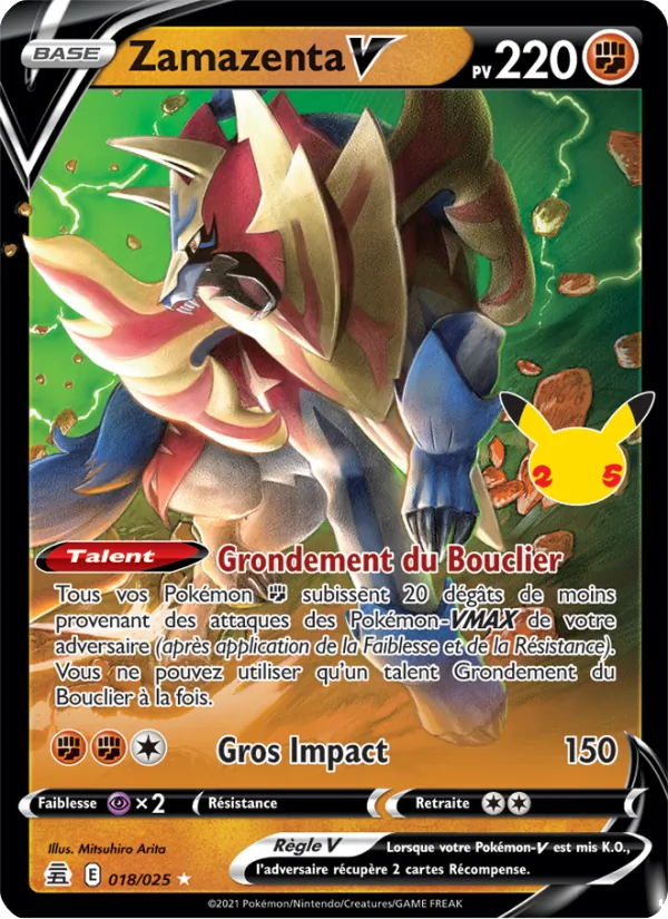 Carte Pokémon Zamazenta V de l'extension Célébrations