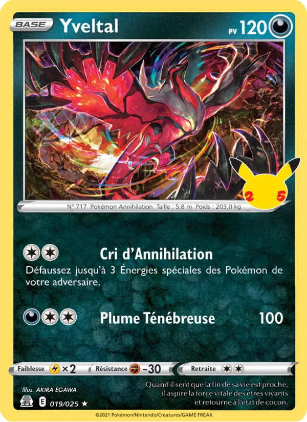 Carte Pokémon Yveltal de l'extension Célébrations