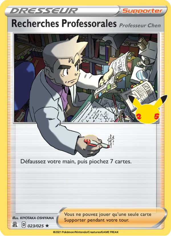 Carte Pokémon Recherches Professorales (Professeur Chen) de l'extension Célébrations