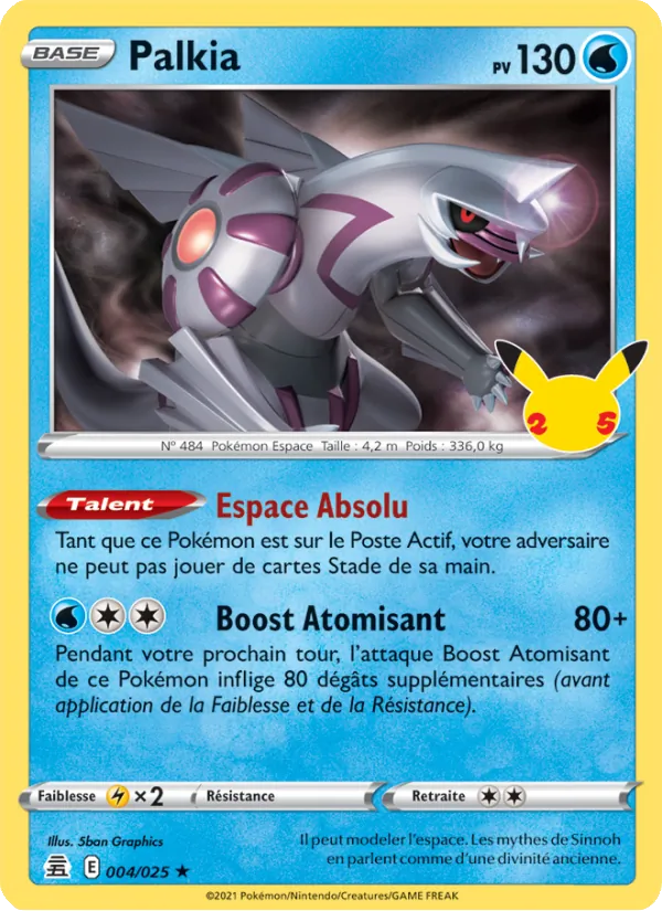 Carte Pokémon Palkia de l'extension Célébrations