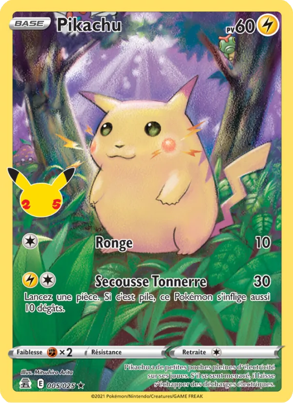 Carte Pokémon Pikachu de l'extension Célébrations
