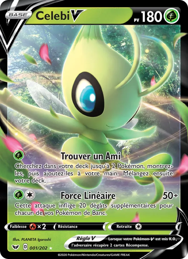 Carte Pokémon Celebi V de l'extension Épée et Bouclier
