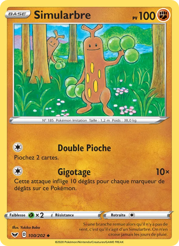 Carte Pokémon Simularbre de l'extension Épée et Bouclier