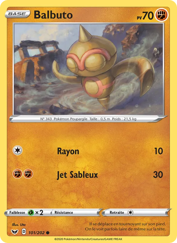 Carte Pokémon Balbuto de l'extension Épée et Bouclier