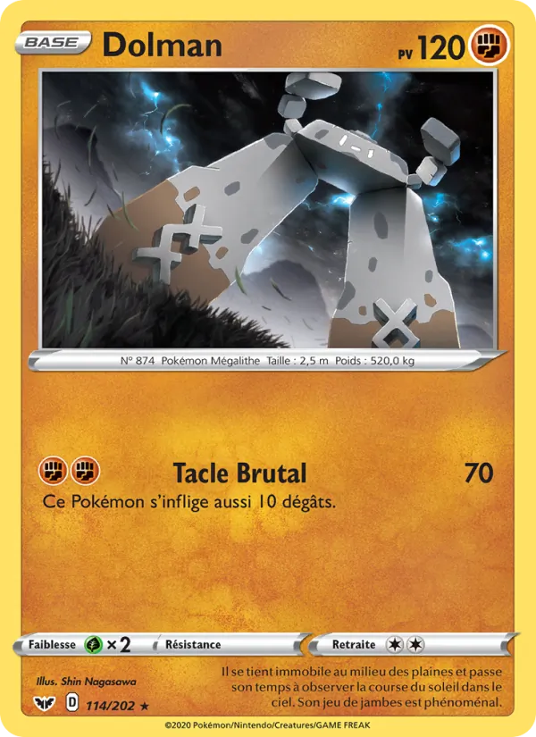Carte Pokémon Dolman de l'extension Épée et Bouclier