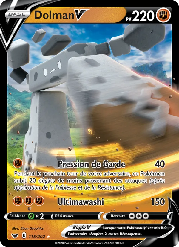Carte Pokémon Dolman V de l'extension Épée et Bouclier