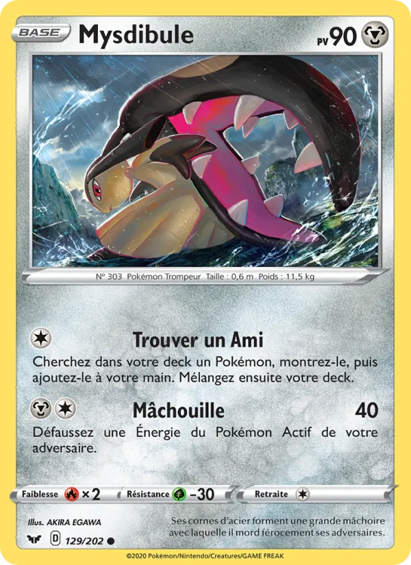Carte Pokémon Mysdibule de l'extension Épée et Bouclier