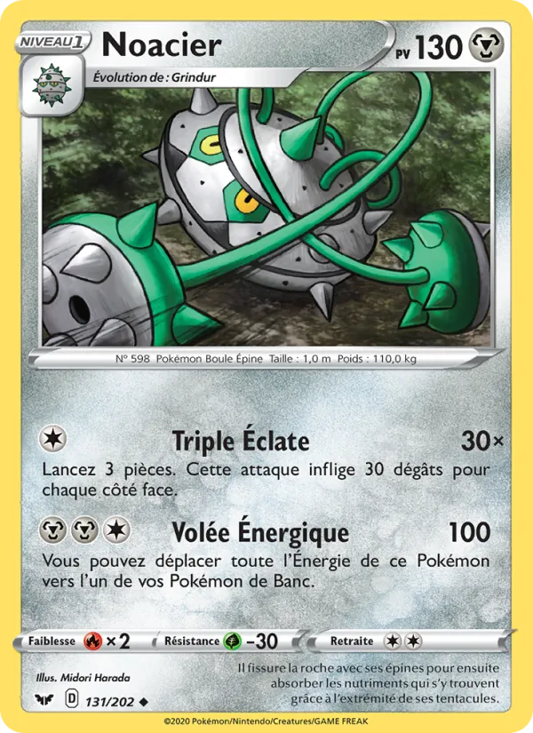 Carte Pokémon Noacier de l'extension Épée et Bouclier