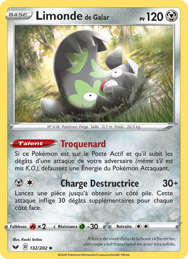 Carte Pokémon Limonde de Galar de l'extension Épée et Bouclier