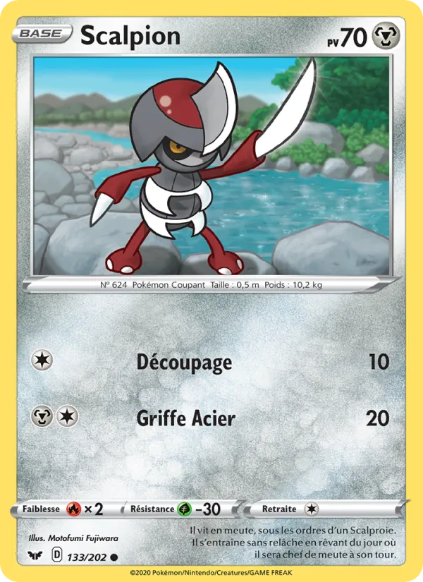 Carte Pokémon Scalpion de l'extension Épée et Bouclier
