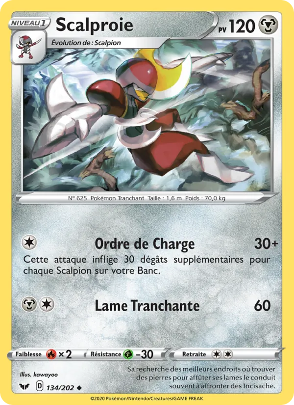 Carte Pokémon Scalproie de l'extension Épée et Bouclier
