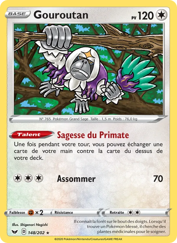 Carte Pokémon Gouroutan de l'extension Épée et Bouclier