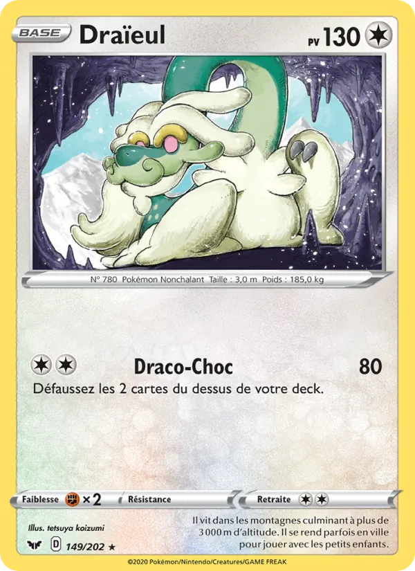 Carte Pokémon Draïeul de l'extension Épée et Bouclier