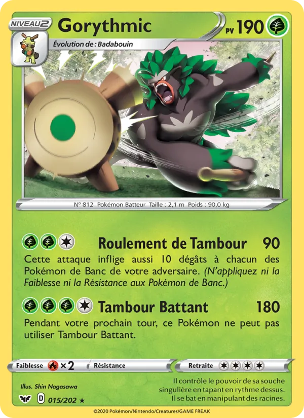 Carte Pokémon Gorythmic de l'extension Épée et Bouclier