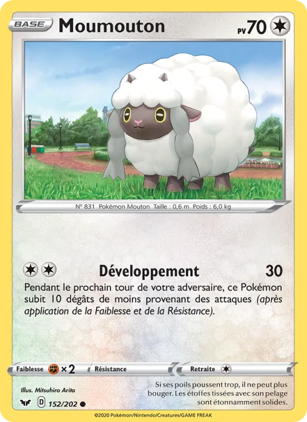 Carte Pokémon Moumouton de l'extension Épée et Bouclier