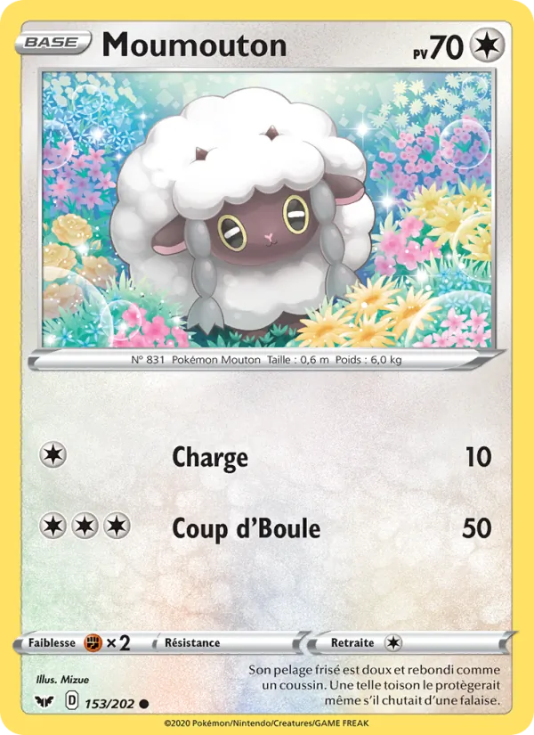 Carte Pokémon Moumouton de l'extension Épée et Bouclier