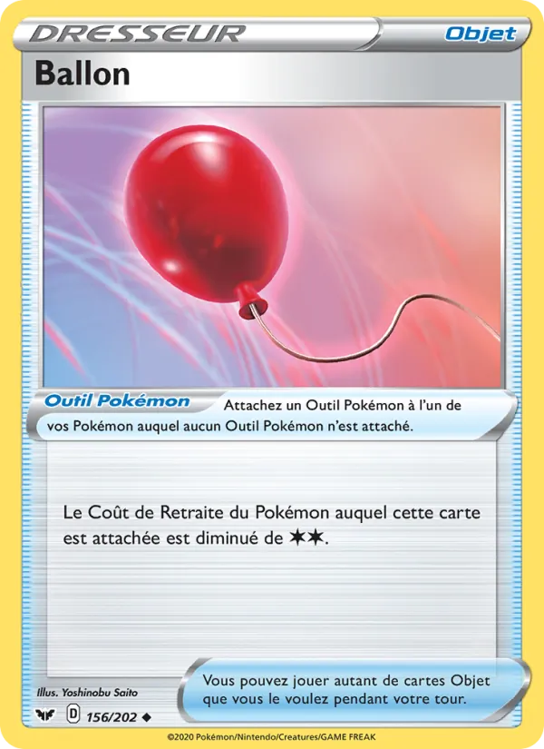 Carte Pokémon Ballon de l'extension Épée et Bouclier