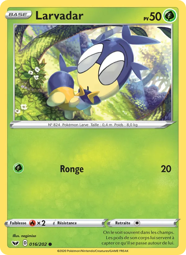 Carte Pokémon Larvadar de l'extension Épée et Bouclier