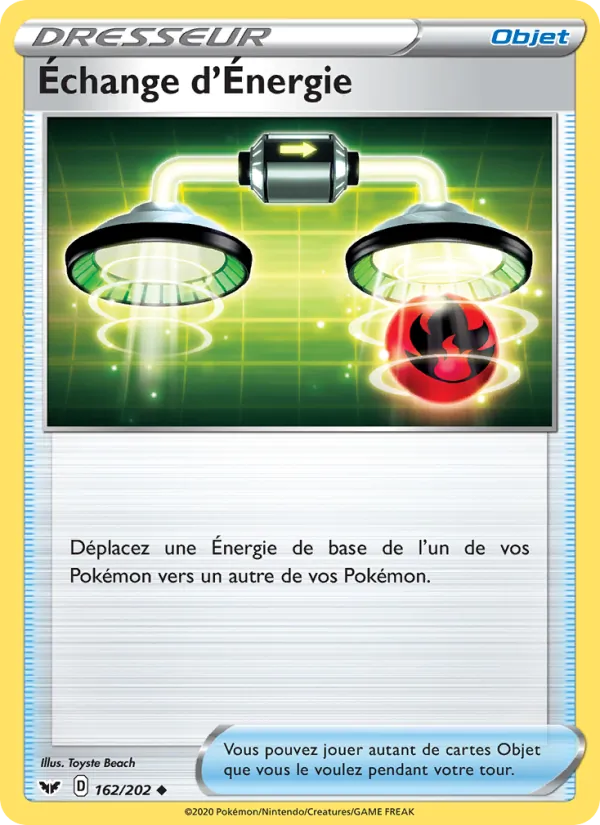 Carte Pokémon Échange d'Énergie de l'extension Épée et Bouclier