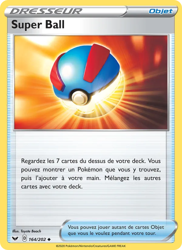 Carte Pokémon Super Ball de l'extension Épée et Bouclier