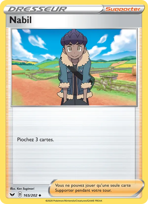 Carte Pokémon Nabil de l'extension Épée et Bouclier