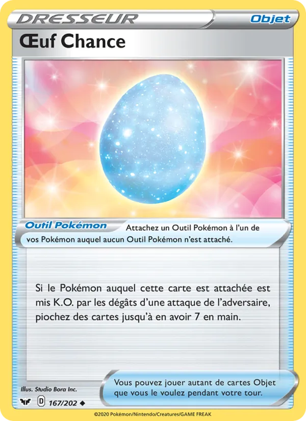 Carte Pokémon Œuf Chance de l'extension Épée et Bouclier