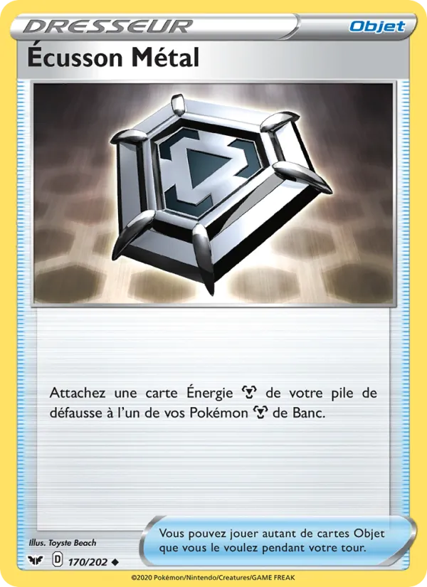Carte Pokémon Écusson Métal de l'extension Épée et Bouclier