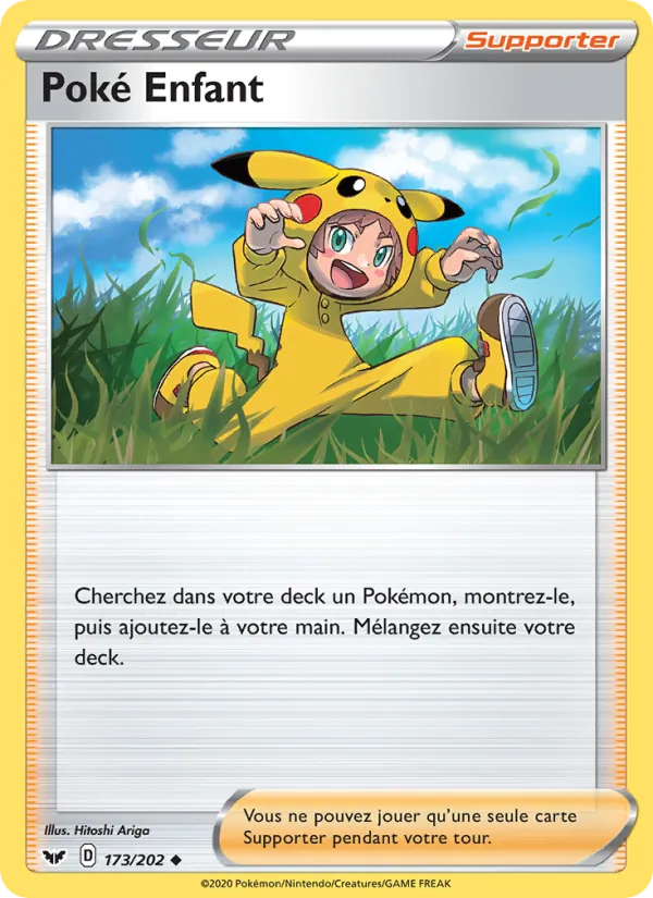 Carte Pokémon Poké Enfant de l'extension Épée et Bouclier
