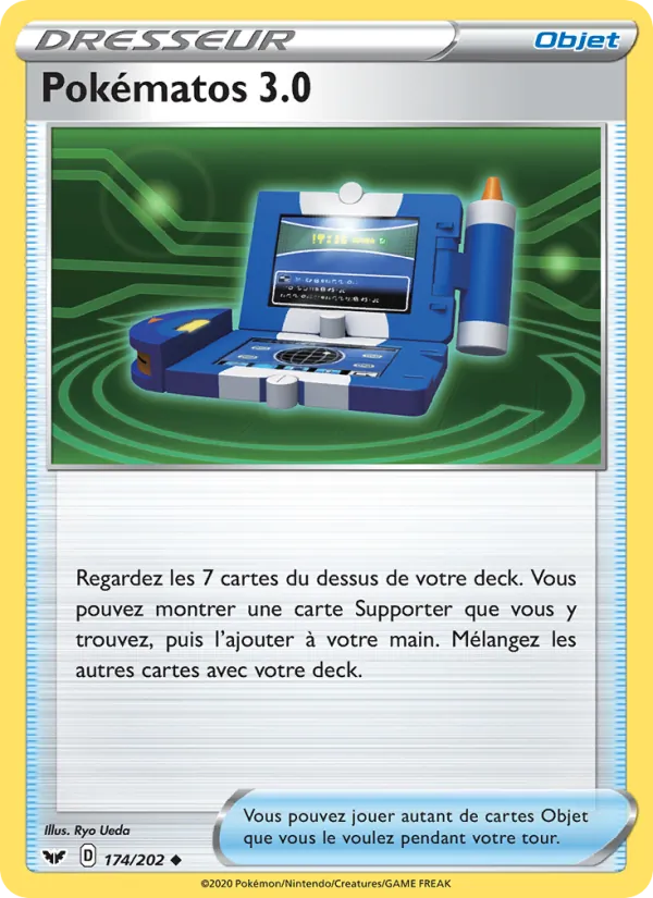 Carte Pokémon Pokématos 3.0 de l'extension Épée et Bouclier