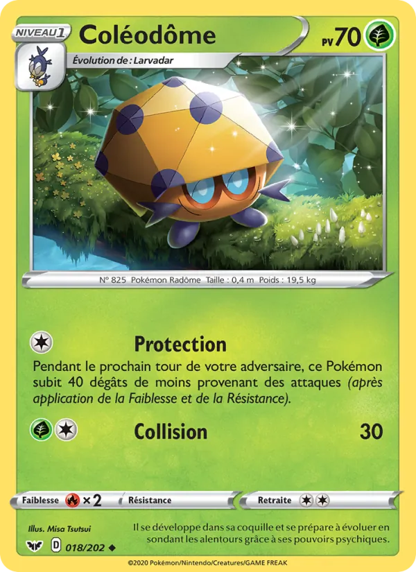 Carte Pokémon Coléodôme de l'extension Épée et Bouclier