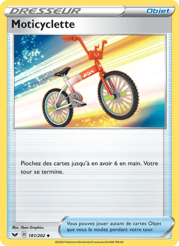 Carte Pokémon Moticyclette de l'extension Épée et Bouclier