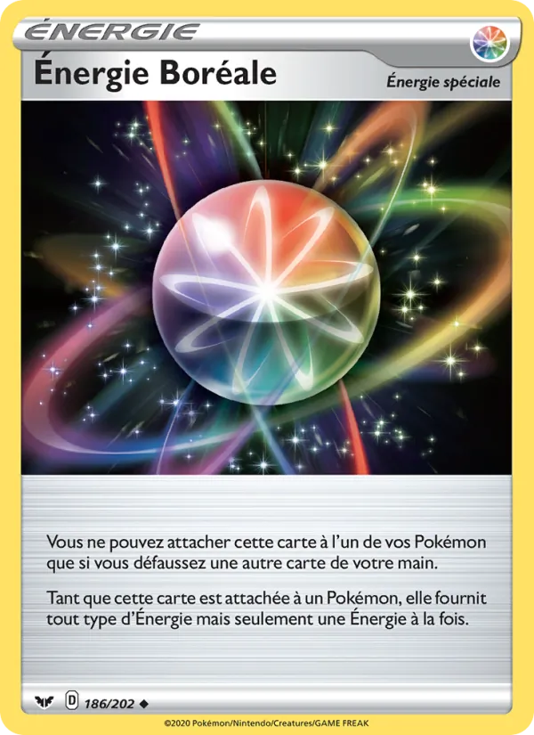 Carte Pokémon Énergie Boréale de l'extension Épée et Bouclier