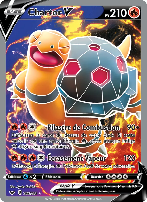 Carte Pokémon Chartor V de l'extension Épée et Bouclier