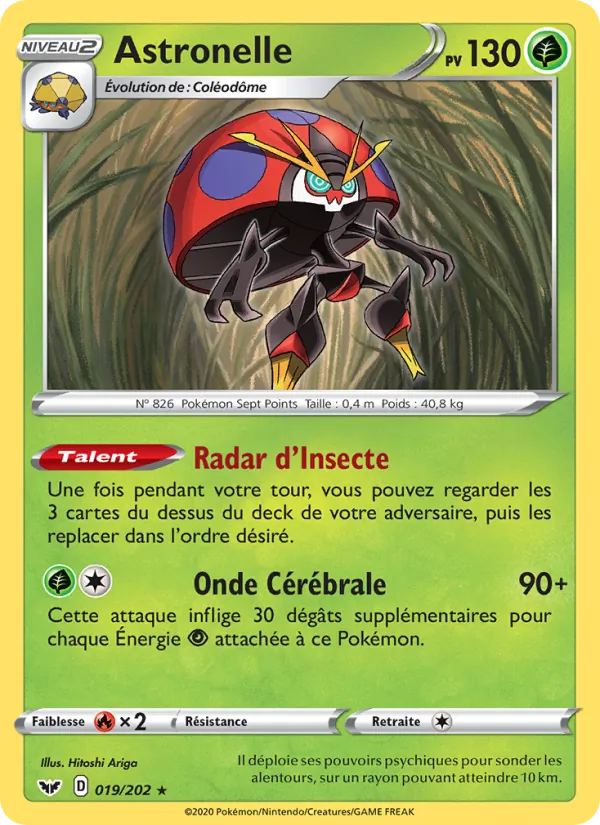 Carte Pokémon Astronelle de l'extension Épée et Bouclier
