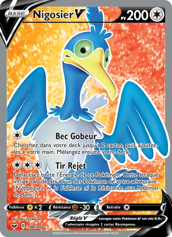 Carte Pokémon Nigosier V de l'extension Épée et Bouclier